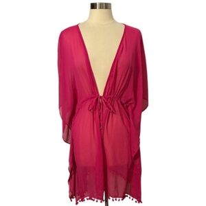 Company Ellen Tracy | Lady Pom Pom Trim Bathing Suit Coverup with Trim Size L